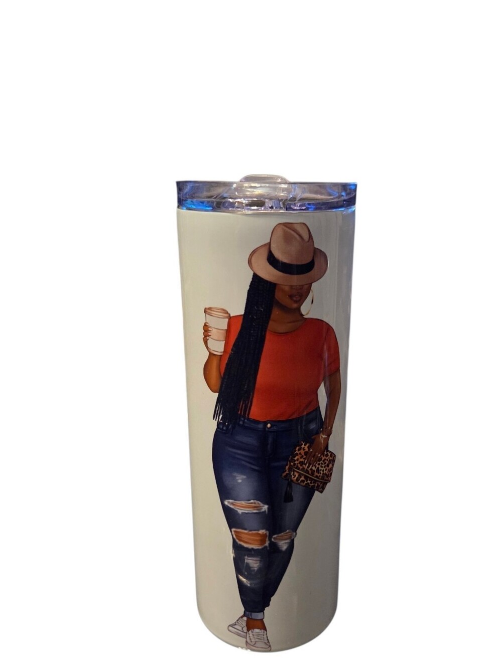 Travel Tumbler – Woman in Red Top Design 20 OZ / 600 ML